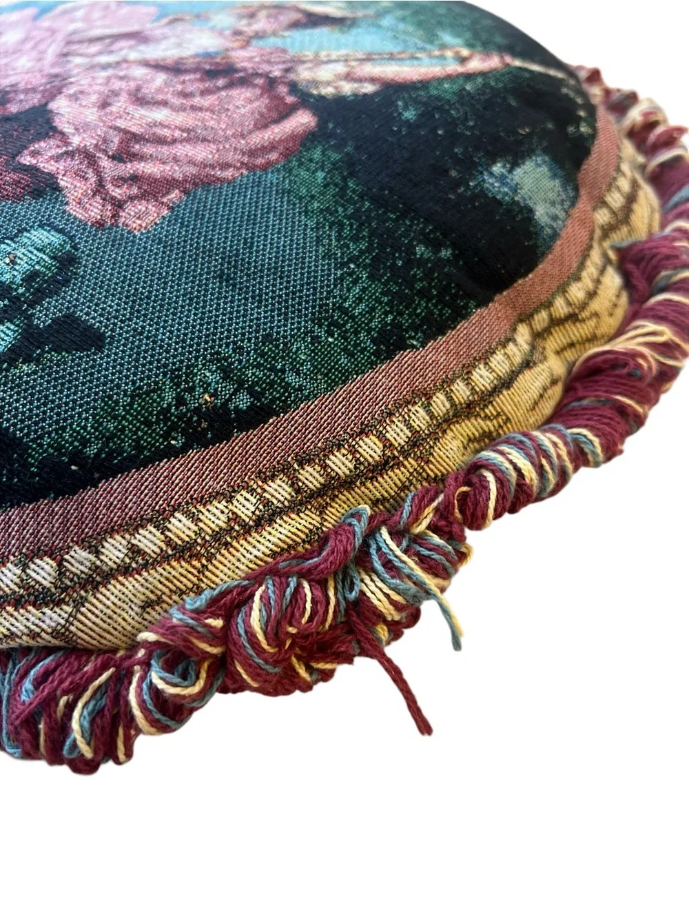 Vintage Fragonard The Swing Tapestry Round Pillow Whimsigoth Dark Cottagecore